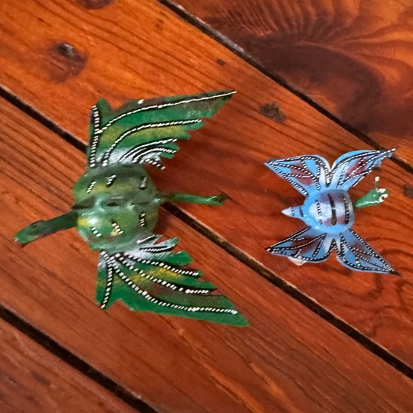 TONALA Mexico Small Animals Bobble Head Handmade Creatures Blue & Green Set of 2 - Picture 7 of 11